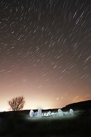 Startrails stone circle