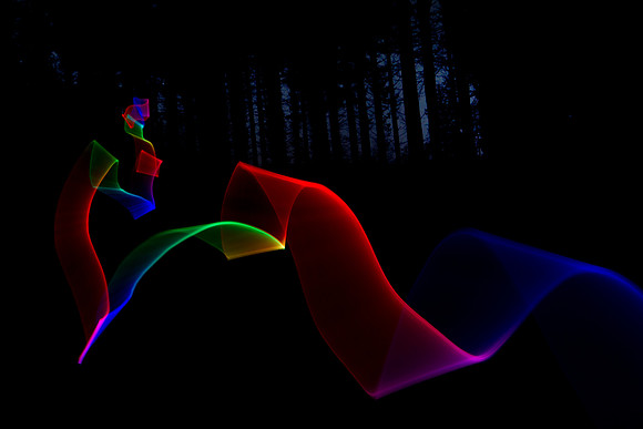 Glowstick in the woods