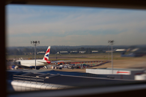 Gatwick through lensbaby