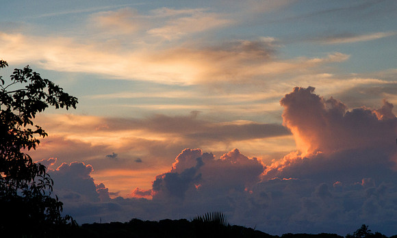 Antigua sunset clouds
