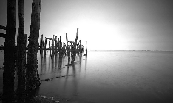 Provincetown old pier black and white