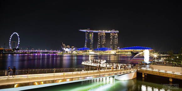 Looking towards Marina bay sands hotel Singapore