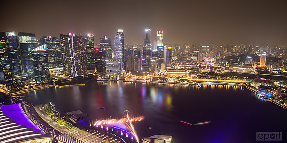 Looking over Singapore from the 56th floor of Marina bay sands