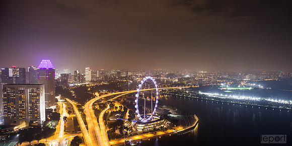 Looking over Singapore from the 56th floor of Marina bay sands