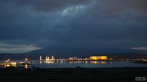 Sullom voe at night