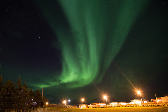 Iceland Aurora over Hoff