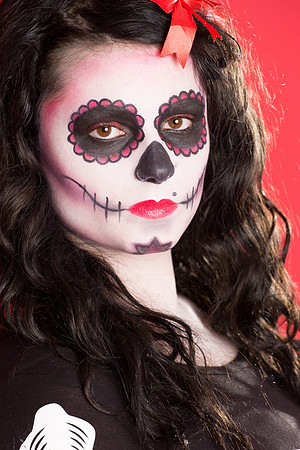 Lucy Derry with makeup