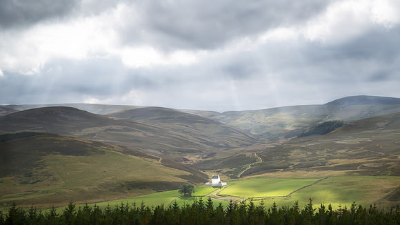 Corgarff castle in the distance