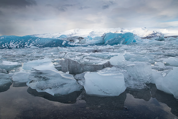 Iceland icebergs from the glacier