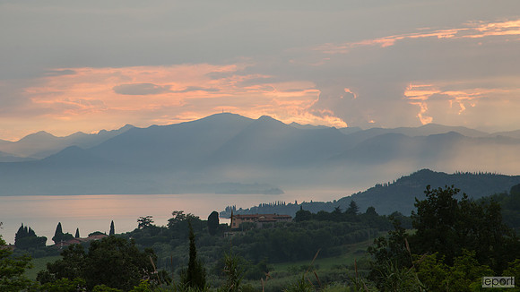 Sunset over lake Garda